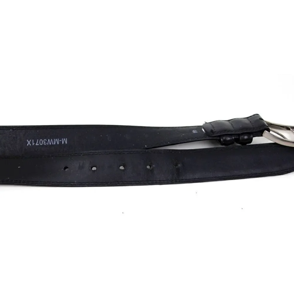 HandCrafted BLACK GENUINE LEATHER 1 3/8